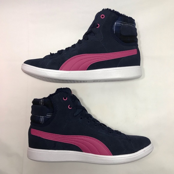 PUMA Vikky Mid Top Winter Magenta Shoes Sneakers - Picture 4 of 8